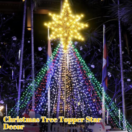 48 x 40.5 in Christmas Bethlehem Star Outdoor Additional 120V LED Light Outdoor Bethlehem Christmas Light Waterproof Lighted Xmas Star Hanging for Holiday Party Xmas Home Decor