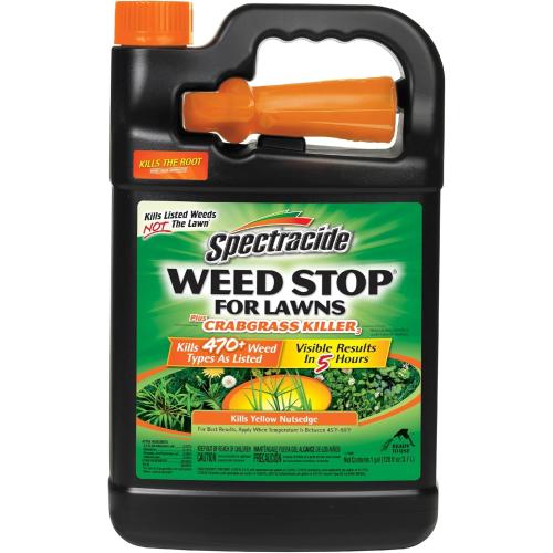 Spectracide Weed Stop For Lawns Plus Crabgrass Killer, 1 Gallon, Ready-To-Use Formula Kills More Than 470 Types Of Weeds As Listed Including Dandelion, Chickweed, Clover, Crabgrass And Yellow Nutsedge