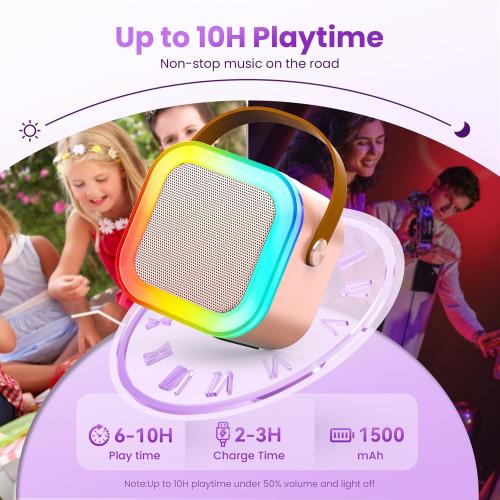 Mini Karaoke Machine for Kids Adults, Portable Bluetooth Speaker with 2 Wireless Karaoke Microphones,2025 TOP Birthday Gifts Toys for Boys 3,4, 5, 6, 7, 8 Years Old Toddler Karaoke Player(Rose Gold)
