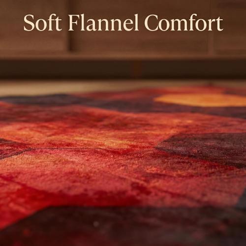 Fiery red Brown Burnt Orange Copper Black Abstract Geometric Shape Rug 5x7 Rug Area Rugs for Living Room Bedroom Aesthetic Dining Room Machine Washable Throw Rugs Carpet Indoor Non-Slip Floor Mat
