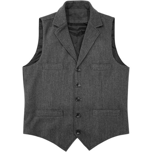 Size M HRQSNZAQC Men's Retro British Style Business Suit Waistcoat - Winter Warm