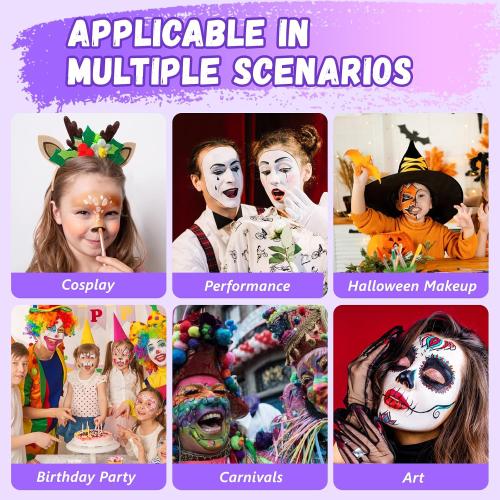 Face Painting Kit for Kids,54&18 Colors Professional Face Paint Makeup Kit | Water Activated Face Paint Palette, Body Paint for Adults,Non Toxic Makeup for Halloween,Christmas,Cosplay,Parties, Birthdays