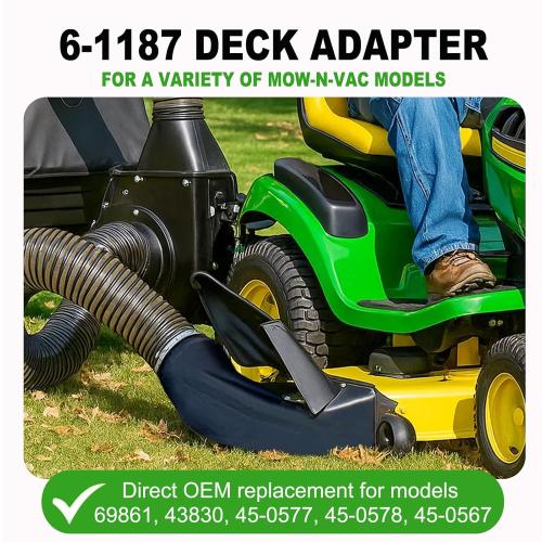 6-1187 Deck Adapter for Mow-N-Vac, Compatible with 69861, 43830, 45-0577, 45-0578, 45-0567 – Heavy-Duty Lawn Vacuum Connector, Easy Installation, Durable Replacement