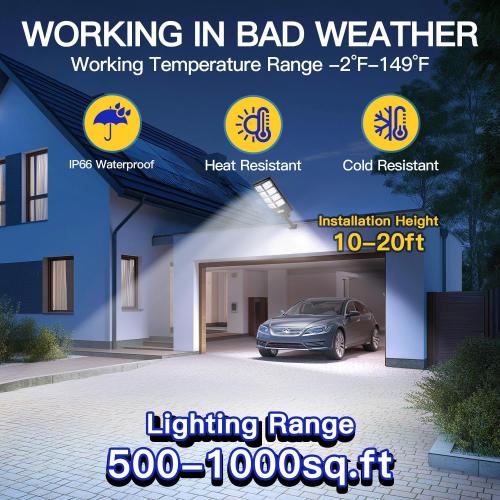 Waterproof Solar Lights Outdoor for Patio & Yard, Dusk to Dawn Motion Sensor Security Lighting, High Brightness Solar-Powered Garden Pathway Lamps