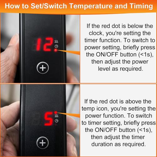 450W Heat Lamp for Chickens, Large Chicken Coop Heater, Carbon Fiber Chicks Brooder Heaters Plate, Adjust 5 Mode Temp&Time&Hanging Height, 9.8 Ft Cord Heater for Poultry Livestock Heating