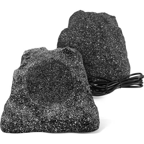 Herdio 8 Outdoor Rock Bluetooth Speakers IPX7 Waterproof 600 Watt Resin Material All Weather for Deck Pool Backyard Patio Garden BBQ (1 Pair)