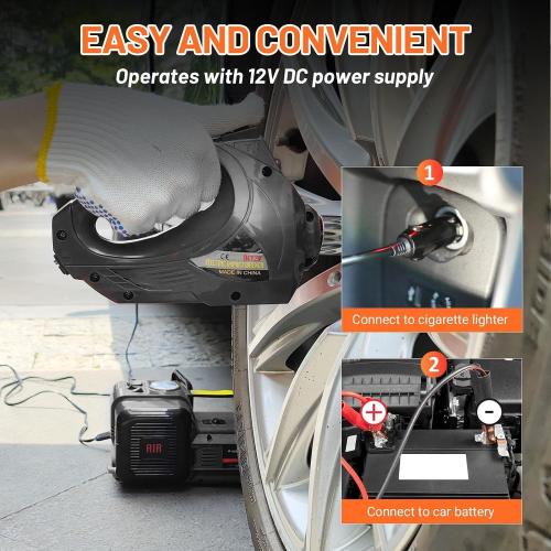 E-HEELP Electric Car Jack Kit 5Ton 12V Hydraulic Car Jack Lift (Lifting Range: 6.1~17.7 inch) with Electric Impact Wrench for SUV MPV Sedan Truck Change Tires Garage Repair