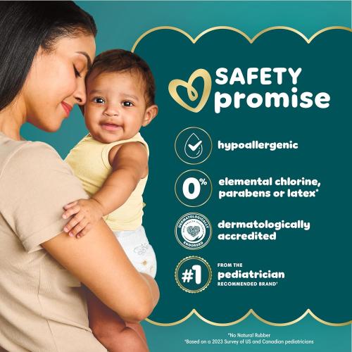 Pampers Swaddlers Diapers, Size 1 (8-14 lbs), 96 Count, Absorbent, Keeps Baby Dry and Comfortable, Skin Safe Disposable Baby Diaper (Packaging May Vary)