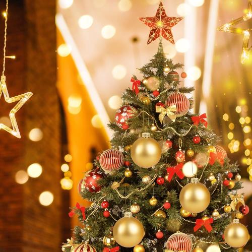 100 Pieces Round Christmas Ornament Caps and Christmas Ornament Hangers String Set, Christmas Hangers Caps for Christmas Tree, Ceramic Glass Porcelain Christmas Ornaments DIY Decorations