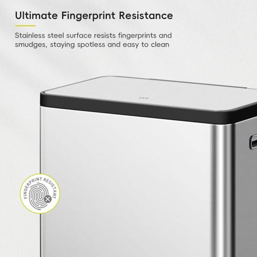 EKO EcoCasa II 36L 24L Dual Trash Can with Recycle Bin, Stainless Steel Garbage Can with Lid, Deodorizer Compartment, Odor-Proof and Fingerprint Resistant