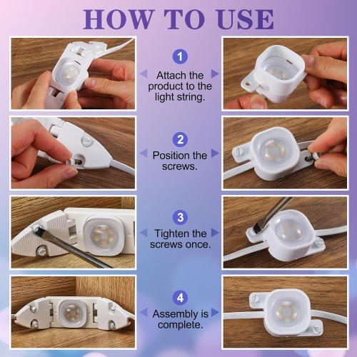 Nuanchu 99 Pcs Light Clips Set Compatible with Govee Pro H706 H806, 90 Mounting Clips & 9 Gable Light Bracket with 240 Screws Compatible with Govee Pro Outdoor Lights 100ft (White)