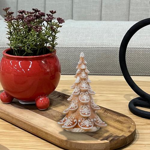 Cynkeyee Gingerbread Christmas Decorations Xmas-Tree Collectible-Figurines - Christmas Decoration Party Decorations Gift for Women Table Centerpiece 3.5x3x5.5 Inch