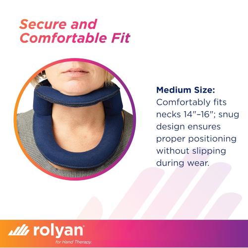 Rolyan Adjustable Frame Cervical Collar, Size Medium, Soft Neck Brace Fits Neck Circumferences 14 - 16, Wire Frame, Bendable Collar Stabilizes Neck After Head and Neck Injuries
