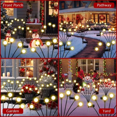 Solar Garden Lights Outdoor, 6 Pack Firefly Swaying Lights, Waterproof Garden Decor for Yard Patio Pathway Lawn, Gardening Gifts for Women Christmas Decoration