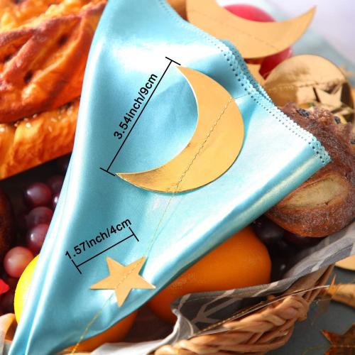 Glitter Star Moon Garland Banner Decor, 130 Feet Star Hanging Bunting Banner Gold Bright Moon Paper Garland Backdrop for Graduation Class Congrats Grad Eid Muburak Party Decoration(Gold)