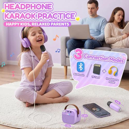 YLL Karaoke Machine for Kids,Birthday Gifts for Girls 3 4 5 6 7 8 Years Old