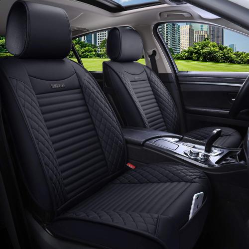 Black Aierxuan 5 Car Seat Covers Full Set Waterproof Leather Universal Fit Nissan Honda Civic CRV Hrv Kia Sorento Toyota Corolla 4Runner Camry Hyundai Jeep Ford Focus Edge Mazda (Full Set, Black)