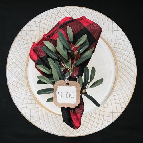 13 Charger Plates Set of 6, Antique Charger Plates Bulk Wedding, Round Dinner Chargers for Party, Birthday (Antique White)