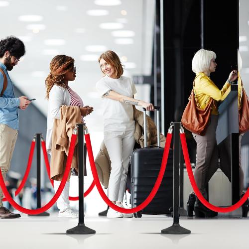 2 Pack Stanchions Post with Velvet Rope, Crowd Control Stanchions, Queue Pole for for Movie Theater, Party Supplies …