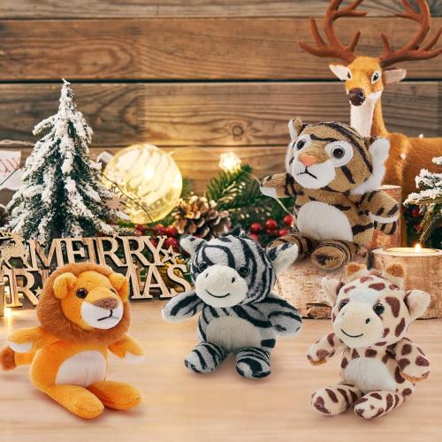 Tezituor 6-Pack Small Stuffed Animals Bulk Plush Toys, 6 Mini Cute Stuffed Animal Keychains for Kids, Mini Plushies Bulk Stuffed Animals for Christmas, Easter, Birthday, Party and Decor