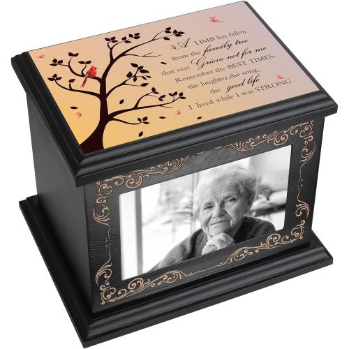 Cremation Urns for Human Ashes Adult Male or Female, Funeral Memorial Urns for Ashes with Photo Frame, Wooden Urns Box and Casket for Men Women, Burial Urn for Adults Up to 200 IBS