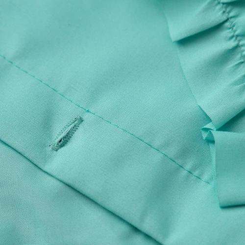 Aqua Ruffle Diamond Fabric Shower Curtain for Bathroom | Farmhouse Rustic Style 72’’x72’’