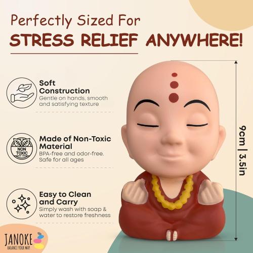 Funny Stress Balls for Adults - Zen Style Squishy Squeeze Toy, Hilarious Gag Gift for Coworkers, Men & Women – Unique Stress Relief Desk Toy