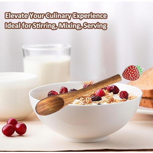 Small Wooden Spoons for Eating,Cute Coffee Spoons,Wooden Teaspoon,Small Wooden Spoons for Honey Coffee Stirring Tea Yogurt Jars, 5.1 Inches Length 4pcs(pumpkin)