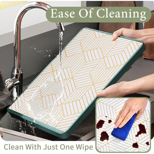 Shelf Liners for Kitchen Cabinets 12in x 20FT, Non Adhesive Cabinet Liner Strong Non-Slip Thickened Gold Geometric Drawer Liner, Easy to Clean for Shelf, Cabinet with Knife and Tape Measure