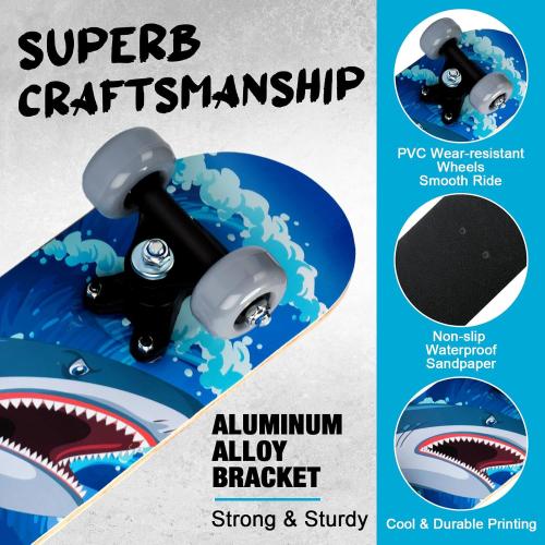 Honoson 7 Pcs Skateboard for Toddlers Beginners Knee Elbow Pads Wrist Guards Gear Set