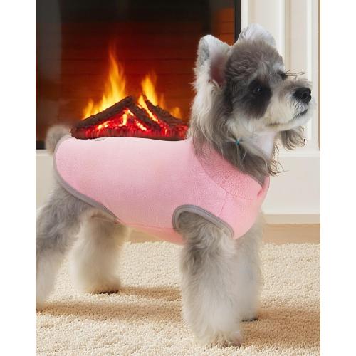 XPUDAC 4 Pieces Fleece Dog Sweaters Vest Winter Warm Dog Clothes for Small Medium Large Dogs Girl Soft Pullover Doggie Sweatshirt Puppy Cold Weather Jacket, 510-vest-L
