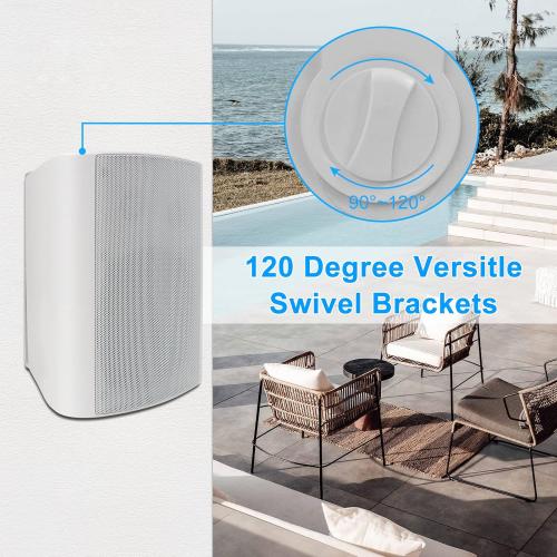 Herdio 5.25 Inches 600 Watts Passive Indoor Outdoor Speakers Wired Waterproof,Wall Mount Speakers with Loud Volume Suitable for Patio,Garden Home Theater
