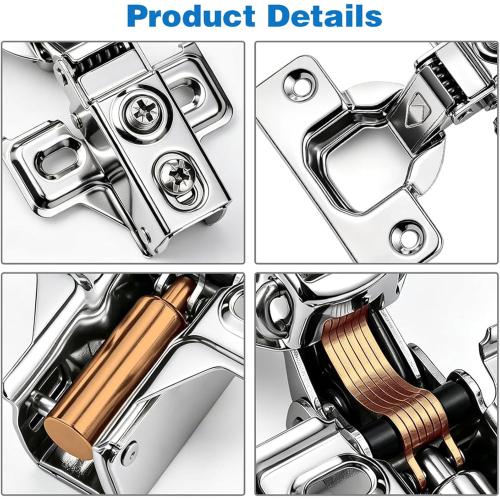 Cabinet Hinges - 40 Pack Soft Close Cabinet Hinges for 1/2 Overlay Cabinet,Stainless 105Deg Opening Face Frame Cabinet Door Hinges with Door Bumper,Cabinet Hinge Repair Plate and Screws