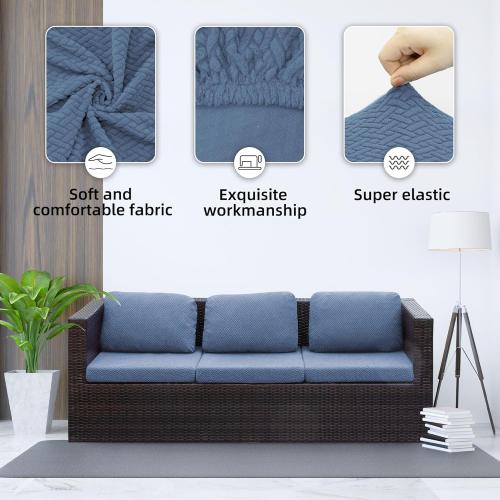 8PCS Patio Cushion Covers,Patio Furniture Couch Seat Slipcovers，Washable Furniture Protector, Replacement for Sofa Sectional Chair
