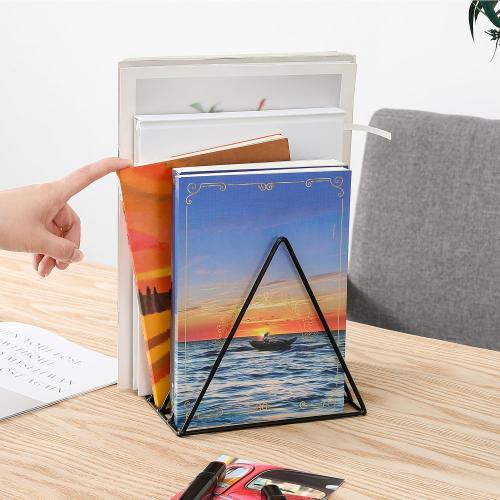 Goiio 2 Pcs Triangle File Holder, 5 Slot Metal Magazine Holder, for Office Home, Black