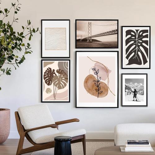 Fixwal 12x18 Picture Frame Set of 6 with Plastic Cover, PVC, Black | Shatter Resistant Plastic Cover, Thin Border and Light Weight，Wall Decor