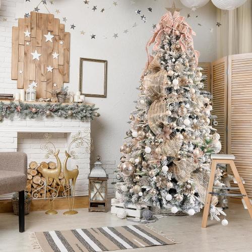 Large Christmas Ball Ornaments, Oversized Shatterproof Plastic Decorative Hanging Mercury Ornaments Ball for Xmas Holiday Party Decorations (Champagne, 6.0)