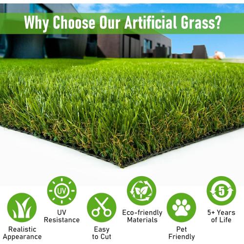 Artificial Grass Outdoor, 5x8 Ft Realistic Artificial Turf Grass Rug, Large Fake Grass for Dogs Indoor Outdoor Garden Lawn Landscape Patios Decoration