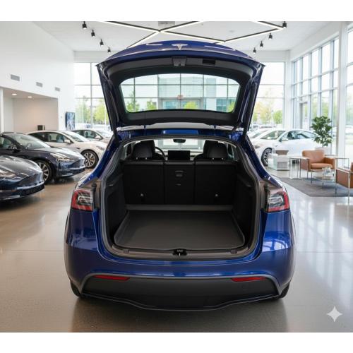 BaseLayer Elite Floor Mats for Tesla Model Y (2020-2025) – Made in USA – Precision Fit Heavy Duty All-Weather Mats (NOT for Model Y Juniper) – Front (Black Logo), Cargo