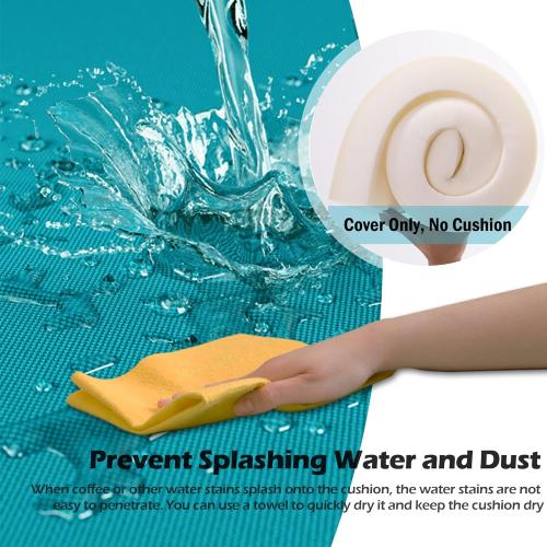 Sqodok Patio Cushion Covers, Waterproof Outdoor Cushion Covers Replacement, Patio Cushion Seat Slicovers for Sectional Sofa, Chair, Outdoor Wicker Patio Sofa