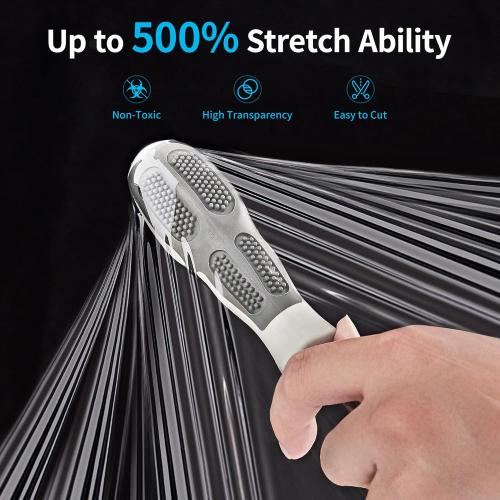 JARLINK Stretch Film, 15 Inch x 1000 Feet Shrink Wrap for Pallet Wrap, Industrial Strength Stretch Wrap with Handles, Moving Wrapping Plastic Roll, 60 Gauge, 2 Pack, Clear