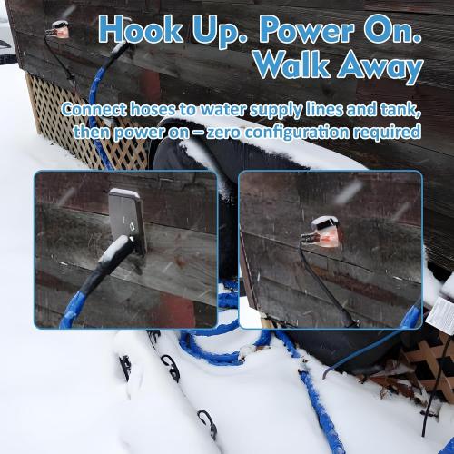 Cupohus Heated RV Water Hose 100FT x 5/8ID - Freeze Proof to -45℉, Self-Regulating, Safe for Drinking Water - Prevents Frozen & Burst Pipes for Winter Camping, Easy Setup, 110-120V