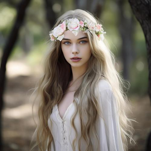 Girl Flower Crown Rose Floral Headband Hair Wreath Flower Headpiece Halo Boho Party Prom Wedding Photos White