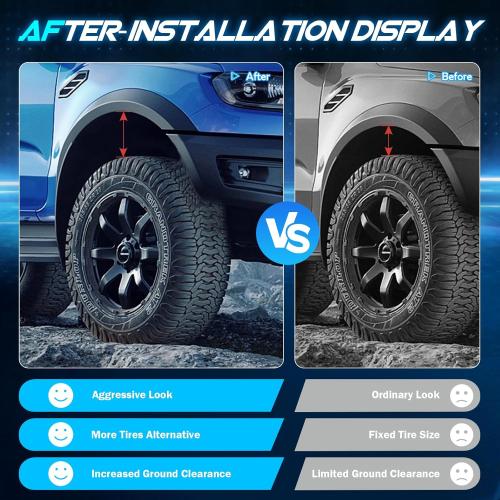 3 Front   2 Rear Leveling Lift Kit Compatible with 2007-2021 Tundra, 3in Front Strut Suspension Lift Spacers   2in Rear Lift Block Kit w/Extended U-Bolts, Set of 4