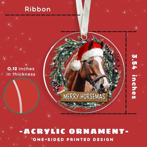 SUCHAGIFT Horse Ornaments for Christmas Tree - Horse Ornament 2025 - Horses Gifts for Women, Lovers - Horses Equestrian Horseback Riding Christmas Ornaments - Acrylic Ornament