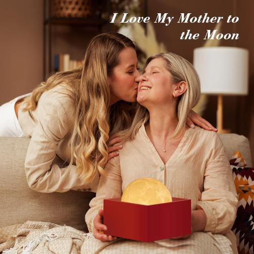 Mydethun 16 Colors 3D Moon Lamp with 148 Combination Modes, Moon Light Gift for Christmas, LED Night Light Lamp for Kids, Girls, Bedroom, Home Decor with Remote Control, 7.1 inches, w/Wood Stand