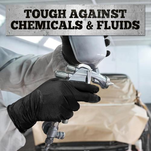 TitanFlex Heavy Duty Black Nitrile Gloves, 6 Mil, Fully Textured, Mechanic Disposable Gloves, Latex Free, Powder Free