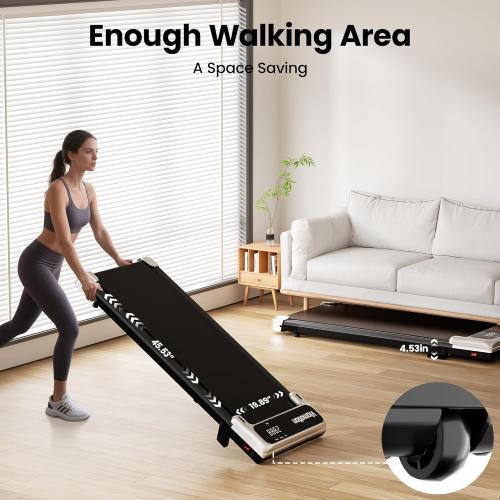 Walking Pad,Under Desk Treadmill with Incline,2.5HP Low Noise Walking Pad with Remote and LED Display,Portable Walking Pad with 265 lbs Weight Capacity,Under Desk Treadmill Home Office