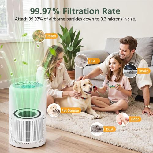2Pack White Core 300 Replacement Filter for LEVOIT Core 300 Core300-P Core 300S Core 300S/P VortexAir Air Purifier, Core 300-RF, 3-in-1 HEPA Activated Carbon, 2 Pack, White, Core 300-P