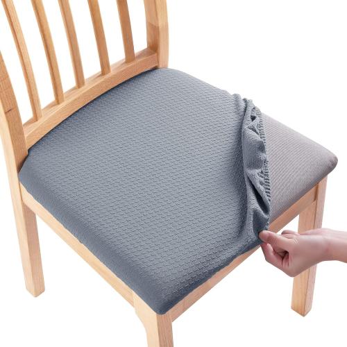 Smiry Seat Covers for Dining Room Chairs Set of 2, Stretch Jacquard Dining Chair Covers Removable Washable Slipcovers Protector, Grey